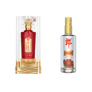 瀘州老窖 喜慶裝白酒 52度500ml 1瓶+金蓋 順品郎 45度 480mL 1瓶 川酒組合裝