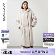 朗姿【尖貨補(bǔ)單】麂皮絨羊毛羊剪絨外套大衣女法式連帽泰迪顆粒絨皮草 本白色 2XL