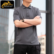 赫利肯短袖速干t恤透氣上衣戶(hù)外運動(dòng)日常通勤夏季翻領(lǐng)男士速干polo衫 灰色【歐碼偏大】 S (高165-175cm 重130-150斤)