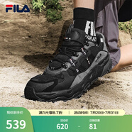 FILA 斐樂TREK滿天星老爹鞋男鞋新款休閑鞋時尚復(fù)古運動鞋跑鞋 黑/南極灰-BD 42