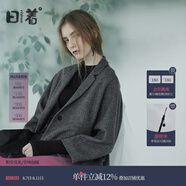 日著(zhù)原創(chuàng  )暗條紋羊毛西裝短外套2025秋季新款復古氣質(zhì)西服外套 深灰 L