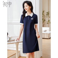 初申夏季短袖連衣裙女時(shí)尚撞色休閑運(yùn)動(dòng)學(xué)院風(fēng)POLO裙S13KQ1019