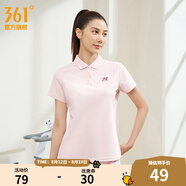361度運動翻領(lǐng)t恤2025年春夏季新款休閑透氣短袖情侶POLO衫 【女款】千禧粉 M