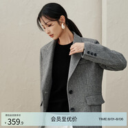 亦谷羊毛混紡西裝外套女士2025春秋季新款高級感西服時尚洋氣上衣 條紋 S