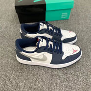 CLENIKEED純原莆田AJ1aj1男女漆皮全明星情侶同款潮流低幫休閑籃球鞋NIKE 海軍藍 41