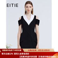 愛(ài)特愛(ài)（EITIE）秋冬新款女裝連衣裙時(shí)尚OL漏肩通勤中裙3907690 黑色20 M 160