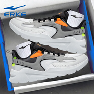 鴻星爾克運動(dòng)鞋男鞋秋冬季新款品牌旗艦紅星網(wǎng)面透氣休閑跑步鞋老爹鞋網(wǎng)鞋 白露灰/正黑2291 43