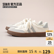 Semir平底德訓(xùn)鞋女鞋2025夏季舒適防滑運(yùn)動(dòng)鞋板鞋女SFYM233038 米灰 40