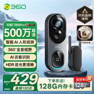 360可視門鈴6Pro家用500萬清畫質(zhì)智能電子貓眼360度全景監(jiān)控家用監(jiān)控智能門鈴電子貓眼攝像 【尊享超大內(nèi)存】128G內(nèi)存卡套餐 360可視門鈴 升級500W像素