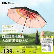蕉下（beneunder）防紫外線遮陽(yáng)傘三折雙層黑膠晴雨傘防曬傘BM664嬉柚