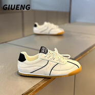 GIUENG品牌輕奢男鞋秋季新款透氣網(wǎng)面鞋男運動輕便板鞋男軟底休閑鞋子男 白藍【潮牌男鞋】 40