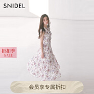 SNIDEL2025春夏新品優(yōu)雅荷葉邊小飛袖印花茶歇連衣裙SWFO252316 粉米色 L (2)