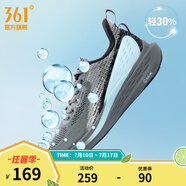 361度運(yùn)動(dòng)鞋男鞋飛魚(yú)夏季網(wǎng)面透氣撞色漸變跑步鞋緩震耐磨體測(cè)鞋 煙灰/曜石黑 41