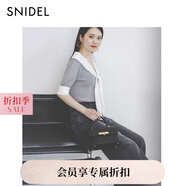 SNIDEL2025春夏新品簡約短袖海軍領(lǐng)結(jié)系帶針織衫上衣SWNT252109 灰色 均碼 (F)