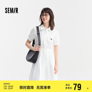 森馬連衣裙女翻領百褶短裙氣質優(yōu)雅夏時尚收腰襯衫裙109324114022