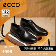愛步（ECCO）皮鞋男 牛皮商務(wù)正裝鞋男士婚鞋男鞋亮面皮鞋德比鞋男 里斯622104 黑色62210401001 42