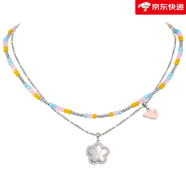 zengliu【新品】小彩串多巴胺項(xiàng)鏈配飾女輕奢小眾鎖骨鏈可愛笑臉吊墜春夏 多彩綺境項(xiàng)鏈