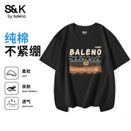 班尼路（Baleno）S&K系列夏季t恤男戶外運(yùn)動(dòng)休閑百搭半截袖上衣港風(fēng)潮流純棉衣服