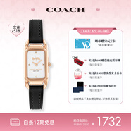 蔻馳（COACH） CADIE系列 小方糖皮帶石英女表14504027 七夕禮物/送禮