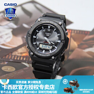卡西歐（CASIO） 男表女表卡西歐手表男女情侶表學生時尚運動表太陽能雙顯電子表 AQ-S820W-1AVPF黑豹 太陽能