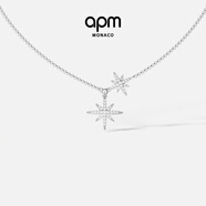 APM Monaco[楊紫同款]六芒星項(xiàng)鏈女生設(shè)計(jì)感毛衣鏈生日禮物禮物送女友 雙顆六芒星項(xiàng)鏈