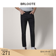巴魯特（Brloote）牛仔褲男春季棉質(zhì)休閑褲微彈修身褲子 黑色 185/96A