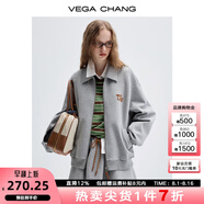 VEGA CHANG時尚套裝女2025年春秋季新款休閑城市輕戶外衛(wèi)衣+短裙兩件套 淺灰色(外套) M
