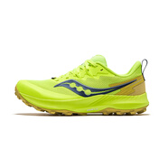 Saucony索康尼游隼14男情侶戶(hù)外越野舒適跑鞋徒步鞋運動(dòng)鞋跑山鞋 熒光綠蘭【男款】 41