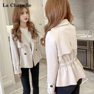 拉夏貝爾（La Chapelle）短外套女裝新款2025年春秋季韓版春秋小香風(fēng)上衣小個(gè)子女士外套潮 杏色 M 【建議98-108斤】