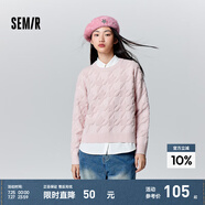 森馬毛衣女冬寬松時尚氣質(zhì)圓領(lǐng)針織衫優(yōu)雅千鳥格套頭衫女裝內(nèi)搭 紅色調(diào)00366 175/96A/XXL