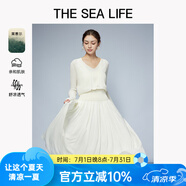 THE SEA LIFE【萊賽爾】針織開衫女歐海一生2025夏白色外搭開衫女C190157 山茶白 M
