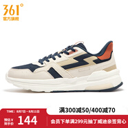 361度男鞋運動鞋夏季新款休閑老爹鞋跑步鞋 燕麥奶/油墨藍 43