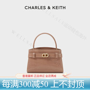 CHARLES&KEITH[送禮]婚包CK2-50270880-1手提鱷魚紋凱莉包秋官方正品 BLUSH淺紅色