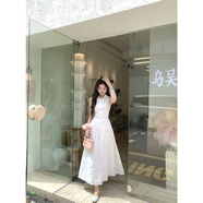 EIA一堯【濟州夏日】韓系氣質(zhì)少女刺繡連衣裙顯瘦翻領(lǐng)收腰長短款 長款連衣裙 無彈 L 110斤—120斤