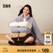 森馬（Semir）外套女插肩袖珊瑚絨仿羊羔毛2024冬季立領(lǐng)寬松夾克109724108003