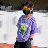 G.DUCKKIDS夏季新款童背心裙子時尚休閑中大童無袖一體棉裙童裝 紫色 100 cm