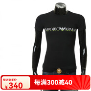 阿瑪尼（Emporio Armani）EA 阿瑪尼 男士修身彈力圓領(lǐng)短袖T恤111035 9A516 黑色 20 均碼 -----香港倉(cāng)分店買快5天