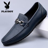 花花公子（PLAYBOY）花花公子男鞋2025春季新款男士真皮休閑鞋皮 色 37 標準皮鞋碼