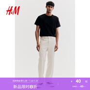 H&M男裝女裝T恤夏季透氣圓領(lǐng)短袖運動上衣短袖內(nèi)搭打底衫0685816 黑色 L 175/108