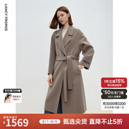 朗姿率性廓形氣質(zhì)感雙面呢大衣時(shí)尚百搭冬季新款毛呢外套 鴿羽灰色 L