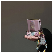 彩系適用華為PuraX小米MixFlip2手機殼膜一體折疊榮耀MagicV支架Razr50/60三星zflip6手鏈Ultra繩w25女 【膚感硬殼】粉色西高地+發(fā)夾支架+手鏈吊墜 華為Pura X