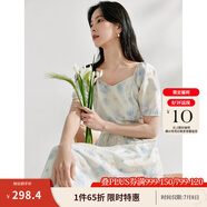 茵曼（INMAN）法式碎花高級(jí)感2025夏女新款休閑中長(zhǎng)吊帶連衣裙子 月藍(lán)連衣裙-18424791 M