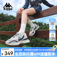 卡帕（Kappa）背靠背復古跑鞋2024新款情侶款潮流跑鞋厚底休閑運動鞋 K0EX5MM20 冬日白/午夜藍-0106 42