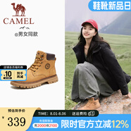 駱駝（CAMEL）【王俊凱同款】馬丁靴男秋冬2025新款大黃靴女戶外工裝靴登山鞋子 GF122W7790 黃金（女款） 36