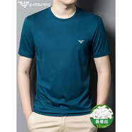 EMPORIO ARMANI EA7阿瑪尼夏季?！ばQ·絲t恤男短袖圓領薄款冰涼體恤衫通勤男裝半袖 墨綠色 M 170建議100-130斤