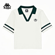 卡帕（Kappa）背靠背復(fù)古短袖polo衫女2025新款夏針織半袖撞色t恤女款 韓國(guó)白-012 S