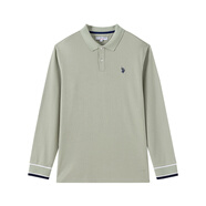 U.S. POLO ASSN.polo衫男秋冬商務休閑重磅純棉t恤男士長袖上衣男裝