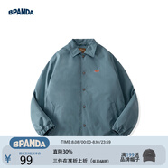 熊貓·本（ben.panda）棉服男潮牌翻領寬松休閑秋冬工裝棉衣多穿情侶外套 青碧藍（B款） L