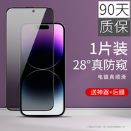 魚(yú)非漁（yesfeel）新款無(wú)孔膜適用iPhone16ProMax鋼化膜聽(tīng)筒防塵蘋(píng)果15防窺膜14plus 優(yōu)點(diǎn)韓國28防窺技術(shù)電鍍疏油防指紋 iPhone 16e