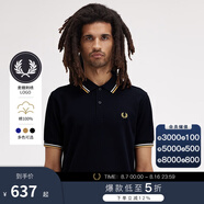 Fred Perry男士POLO衫2025夏季商務(wù)短袖重磅麥穗多彩T恤M3600 W53/黑色 L